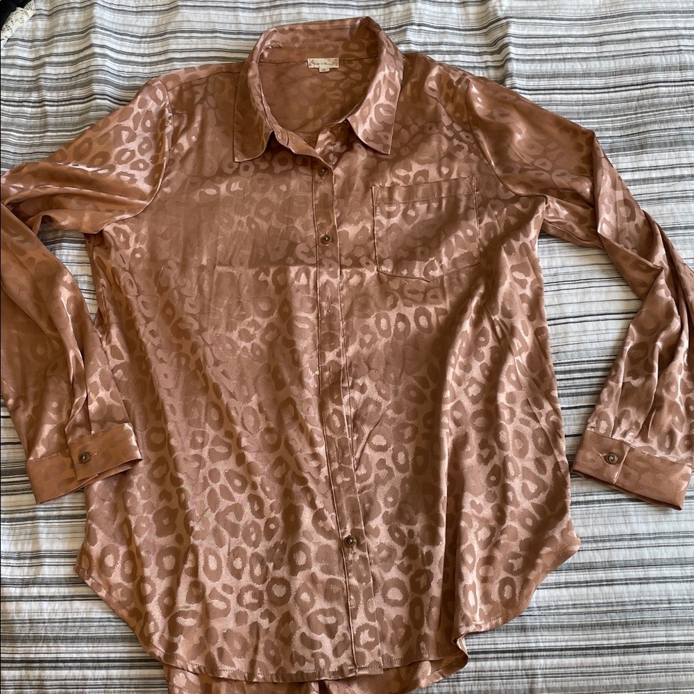 Hem and Thread from the Buckle Animal Print Satin Blouse